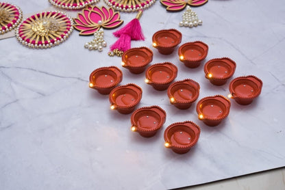 LED Water-Sensor Diyas (Plastic, Ambient Glow Lights)