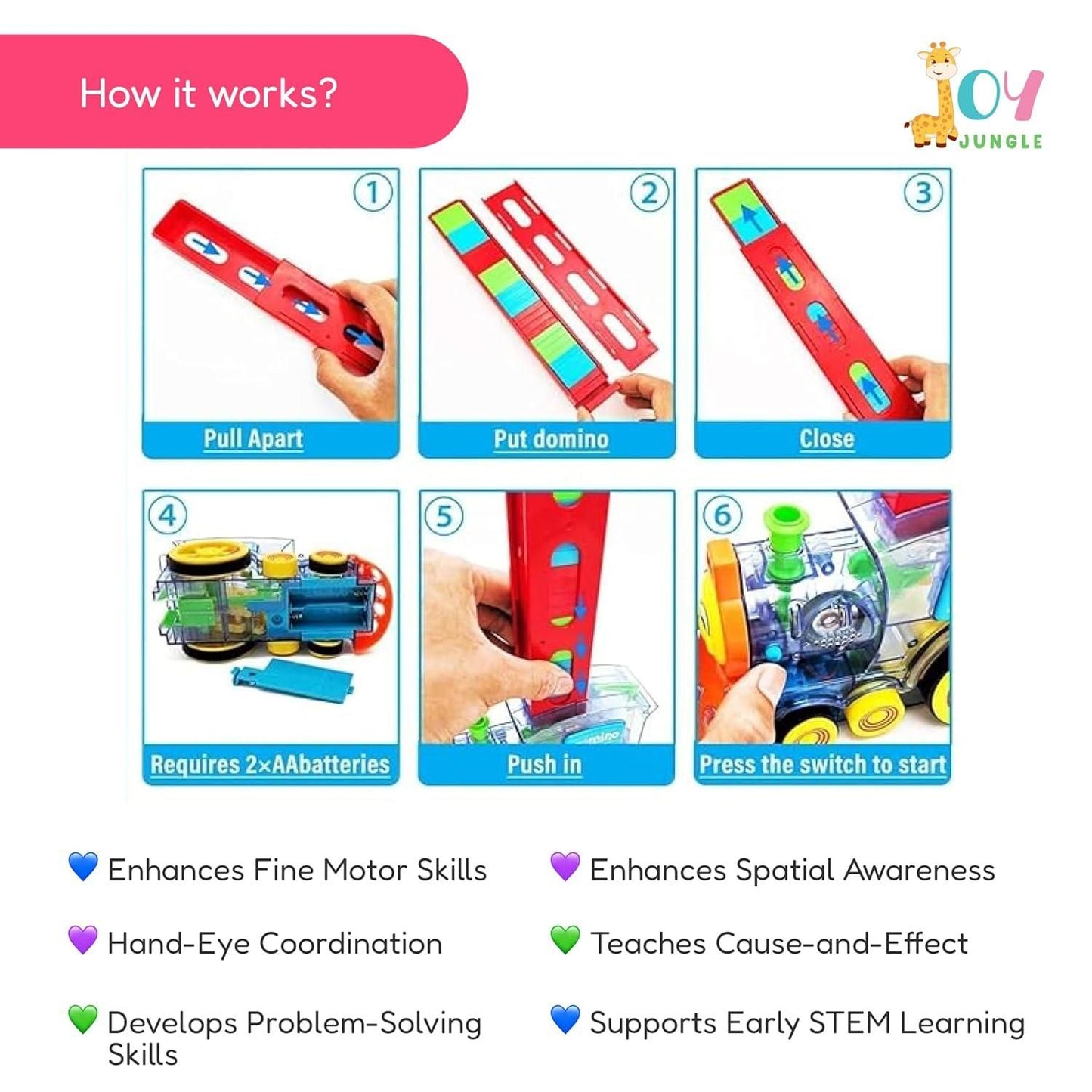 🧩 Domino Express Train – Endless Fun for Curious Kids!