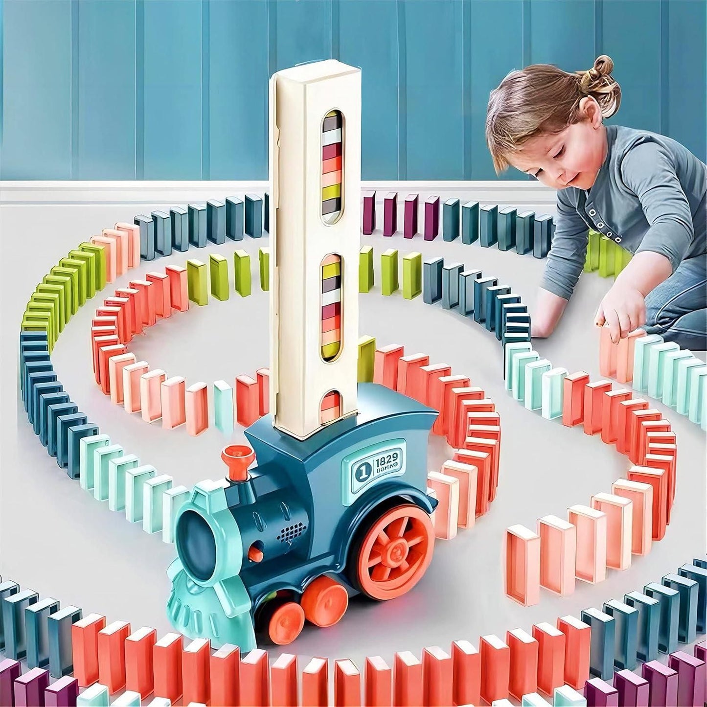 🧩 Domino Express Train – Endless Fun for Curious Kids!